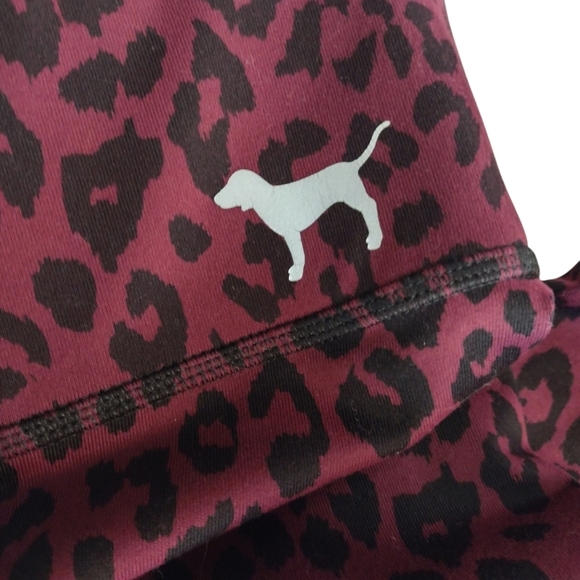 PINK Victoria's Secret Women's Maroon Black Animal Print Leggings Pants … - Picture 6 of 8